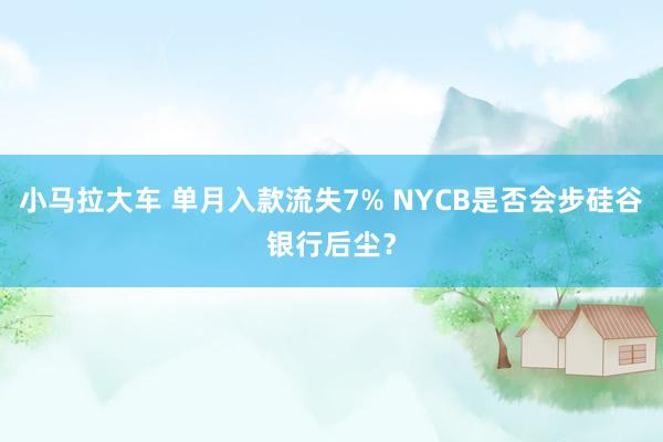 小马拉大车 单月入款流失7% NYCB是否会步硅谷银行后尘？