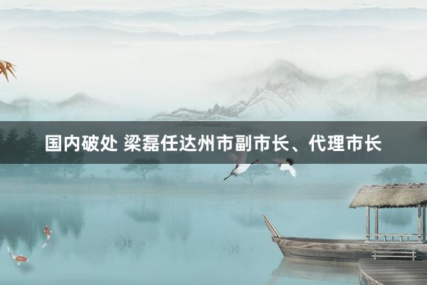 国内破处 梁磊任达州市副市长、代理市长