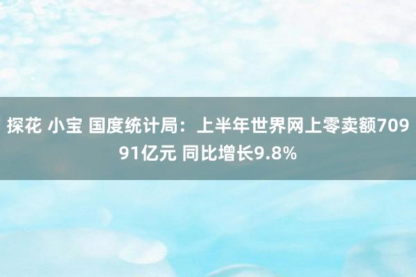 探花 小宝 国度统计局：上半年世界网上零卖额70991亿元 同比增长9.8%