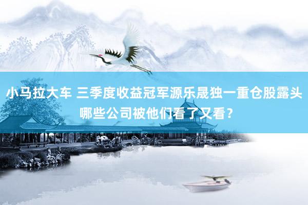 小马拉大车 三季度收益冠军源乐晟独一重仓股露头 哪些公司被他们看了又看？