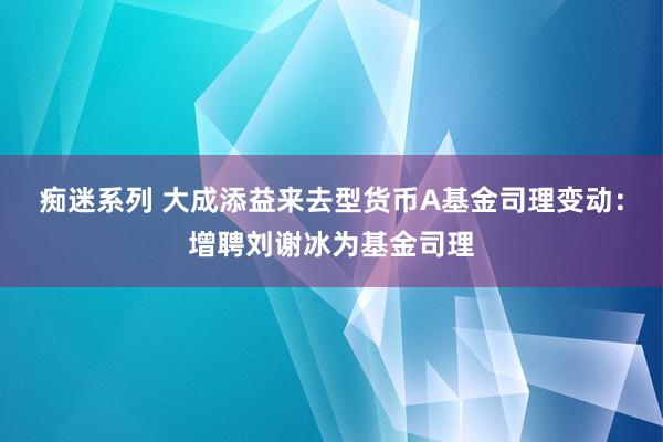 痴迷系列 大成添益来去型货币A基金司理变动：增聘刘谢冰为基金司理