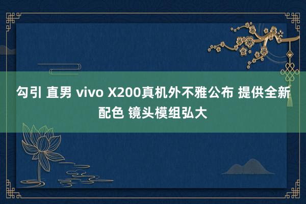 勾引 直男 vivo X200真机外不雅公布 提供全新配色 镜头模组弘大