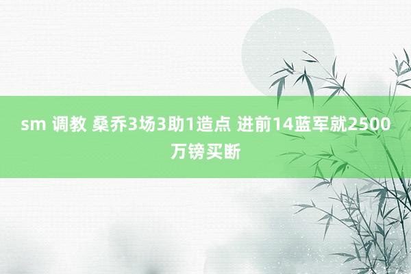 sm 调教 桑乔3场3助1造点 进前14蓝军就2500万镑买断