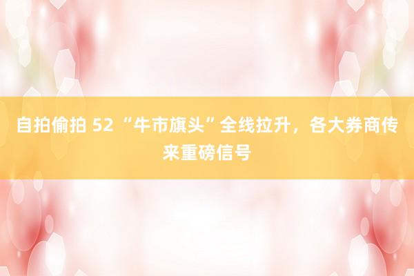 自拍偷拍 52 “牛市旗头”全线拉升，各大券商传来重磅信号