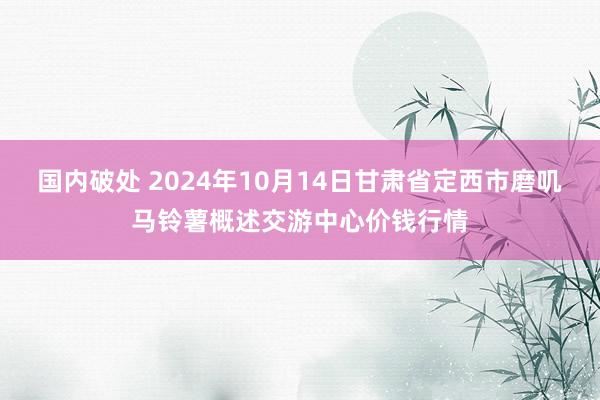 国内破处 2024年10月14日甘肃省定西市磨叽马铃薯概述交游中心价钱行情