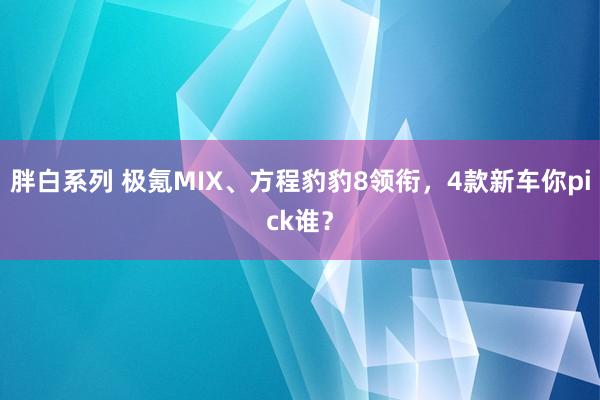 胖白系列 极氪MIX、方程豹豹8领衔，4款新车你pick谁？