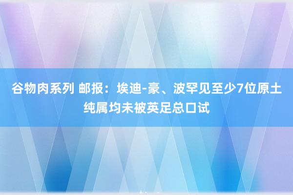 谷物肉系列 邮报：埃迪-豪、波罕见至少7位原土纯属均未被英足总口试