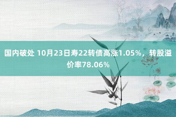 国内破处 10月23日寿22转债高涨1.05%，转股溢价率78.06%