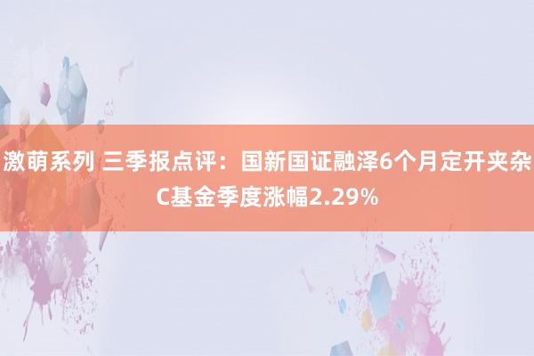 激萌系列 三季报点评：国新国证融泽6个月定开夹杂C基金季度涨幅2.29%