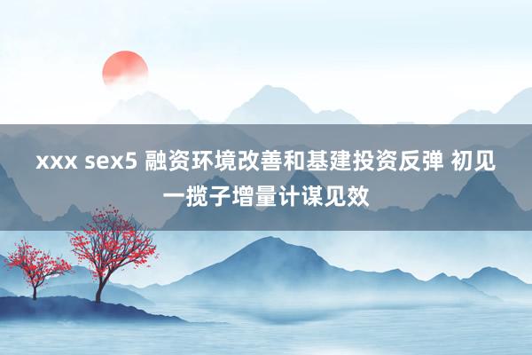 xxx sex5 融资环境改善和基建投资反弹 初见一揽子增量计谋见效