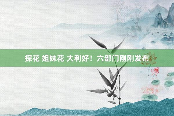 探花 姐妹花 大利好！六部门刚刚发布