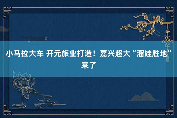 小马拉大车 开元旅业打造！嘉兴超大“溜娃胜地”来了