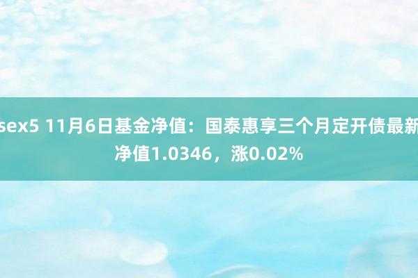 sex5 11月6日基金净值：国泰惠享三个月定开债最新净值1.0346，涨0.02%