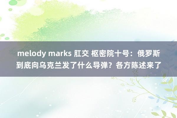 melody marks 肛交 枢密院十号：俄罗斯到底向乌克兰发了什么导弹？各方陈述来了