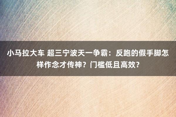 小马拉大车 超三宁波天一争霸：反跑的假手脚怎样作念才传神？门槛低且高效？