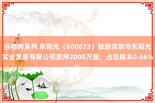 谷物肉系列 东阳光（600673）鼓励深圳市东阳光实业发展有限公司质押2000万股，占总股本0.66%