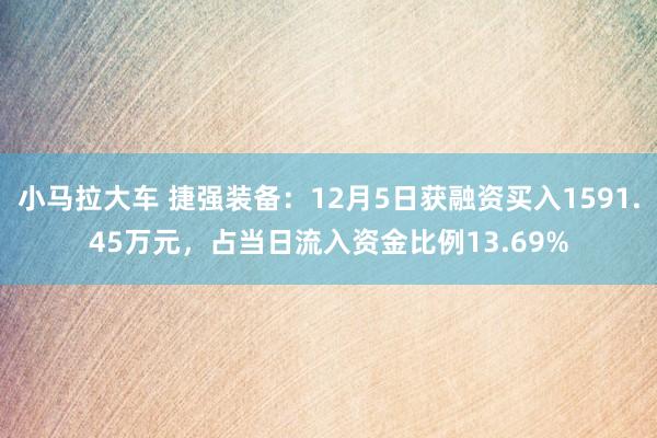 小马拉大车 捷强装备：12月5日获融资买入1591.45万元，占当日流入资金比例13.69%