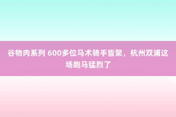 谷物肉系列 600多位马术骑手皆聚，杭州双浦这场跑马猛烈了