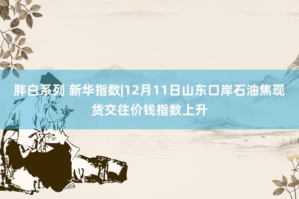 胖白系列 新华指数|12月11日山东口岸石油焦现货交往价钱指数上升