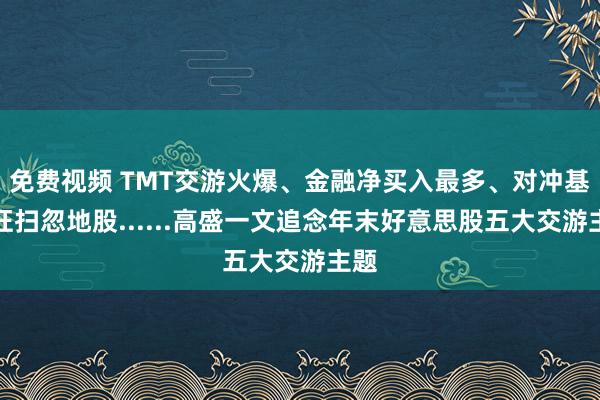 免费视频 TMT交游火爆、金融净买入最多、对冲基金狂扫忽地股......高盛一文追念年末好意思股五大交游主题