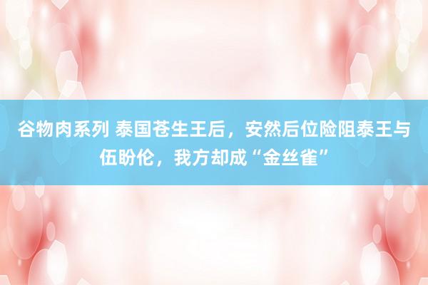 谷物肉系列 泰国苍生王后，安然后位险阻泰王与伍盼伦，我方却成“金丝雀”