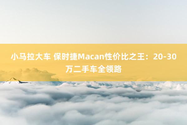 小马拉大车 保时捷Macan性价比之王：20-30万二手车全领路