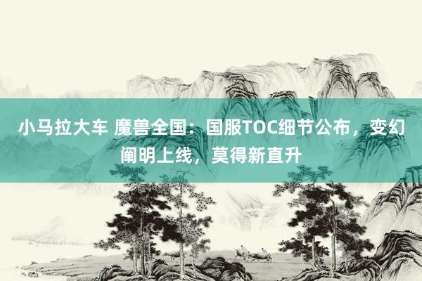 小马拉大车 魔兽全国：国服TOC细节公布，变幻阐明上线，莫得新直升