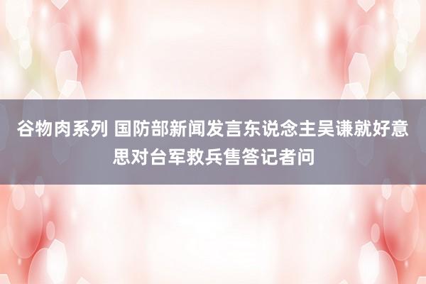 谷物肉系列 国防部新闻发言东说念主吴谦就好意思对台军救兵售答记者问