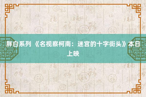 胖白系列 《名视察柯南：迷宫的十字街头》本日上映