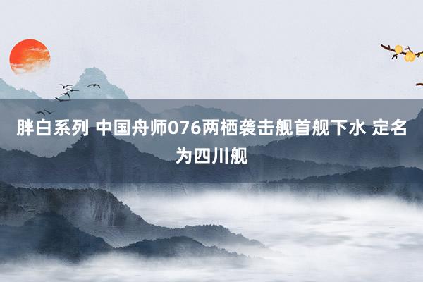 胖白系列 中国舟师076两栖袭击舰首舰下水 定名为四川舰