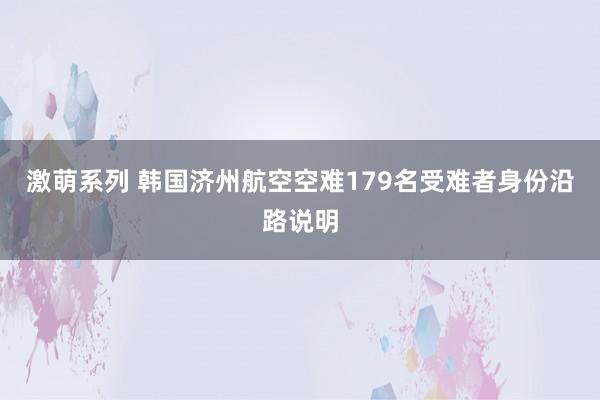 激萌系列 韩国济州航空空难179名受难者身份沿路说明