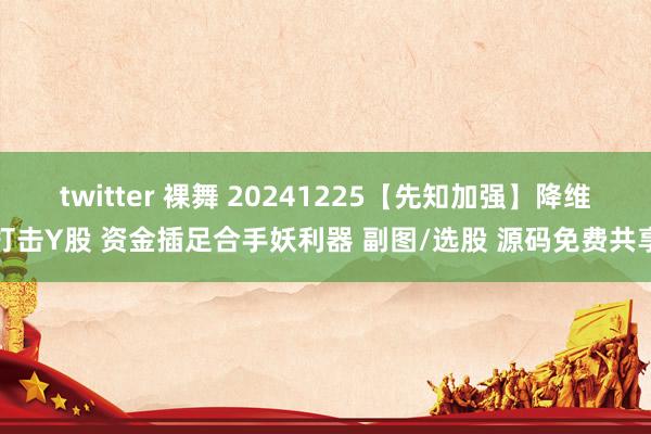 twitter 裸舞 20241225【先知加强】降维打击Y股 资金插足合手妖利器 副图/选股 源码免费共享