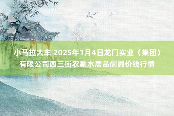 小马拉大车 2025年1月4日龙门实业（集团）有限公司西三街农副水居品阛阓价钱行情