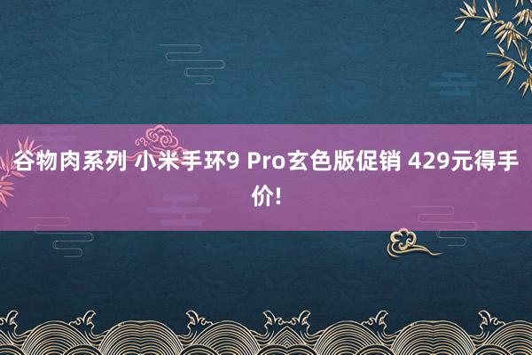 谷物肉系列 小米手环9 Pro玄色版促销 429元得手价!