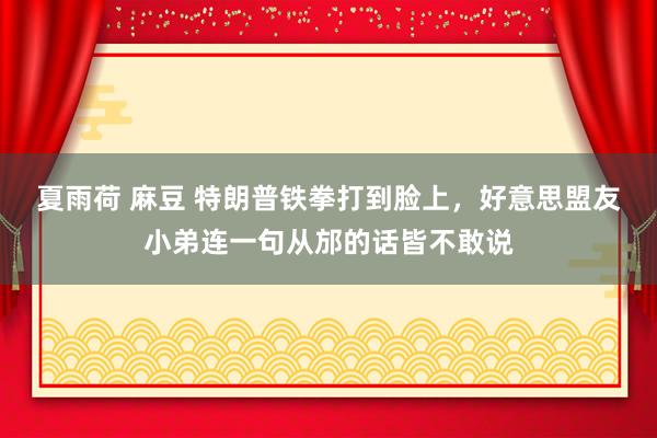 夏雨荷 麻豆 特朗普铁拳打到脸上，好意思盟友小弟连一句从邡的话皆不敢说